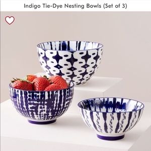 West elm tie dye indigo bowls set of 3